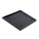 Max Hollow Cherry Wood Tray Wooden Plate Home Tea Cup Tea Tray 36X27X2cm Black