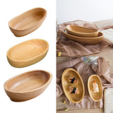 Max Wooden Salad Bowl Wavy Serving Bowl Mixing Bowl for Dessert Fruit 20X12X4cm