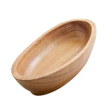 Max Wooden Salad Bowl Wavy Serving Bowl Mixing Bowl for Dessert Fruit 20X12X4cm