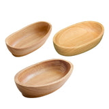 Max Wooden Salad Bowl Wavy Serving Bowl Mixing Bowl for Dessert Fruit 20X12X4cm