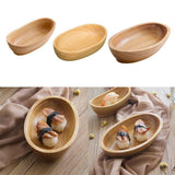 Max Wooden Salad Bowl Wavy Serving Bowl Mixing Bowl for Dessert Fruit 20X12X4cm
