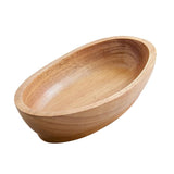 Max Wooden Salad Bowl Wavy Serving Bowl Mixing Bowl for Dessert Fruit 20X12X4cm