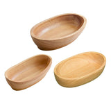Max Wooden Salad Bowl Wavy Serving Bowl Mixing Bowl for Dessert Fruit 20X12X4cm