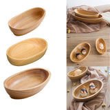 Max Wooden Salad Bowl Wavy Serving Bowl Mixing Bowl for Dessert Fruit 20X12X4cm