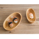 Max Wooden Salad Bowl Wavy Serving Bowl Mixing Bowl for Dessert Fruit 17X10X4cm