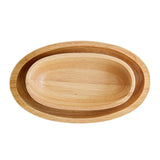 Max Wooden Salad Bowl Wavy Serving Bowl Mixing Bowl for Dessert Fruit 15X8X4cm