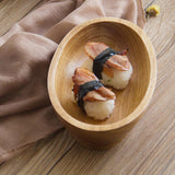 Max Wooden Salad Bowl Wavy Serving Bowl Mixing Bowl for Dessert Fruit 15X8X4cm