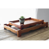Max Wood Serving Tray Breakfast Decorative Food Coffee Tea  360X250X55mm Light