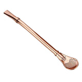 Maxbell 304 stainless steel straw filter mixing spoon - silver Rose Golden - Aladdin Shoppers