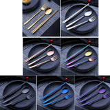 Max Stainless Steel Portable Tableware Chopsticks Fork Spoon Set Silver