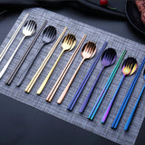Max Stainless Steel Portable Tableware Chopsticks Fork Spoon Set Silver