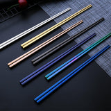 Max Stainless Steel Portable Tableware Chopsticks Fork Spoon Set Black