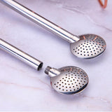 Stainless Steel Yerba Mate Straw Spoon Bombilla Tea Strainer Colander-Purple