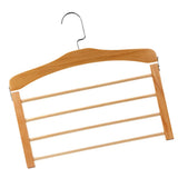 Max 4 Tier Wooden Pants Hanger Closet Storage Organizer Light Brown