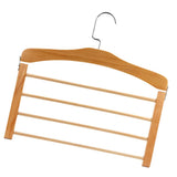 Max 4 Tier Wooden Pants Hanger Closet Storage Organizer Light Brown