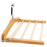 Max 4 Tier Wooden Pants Hanger Closet Storage Organizer Light Brown
