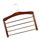 Max 4 Tier Wooden Pants Hanger Closet Storage Organizer Dark Brown