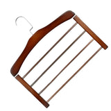 Max 4 Tier Wooden Pants Hanger Closet Storage Organizer Dark Brown