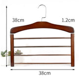 Max 4 Tier Wooden Pants Hanger Closet Storage Organizer Dark Brown