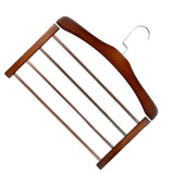 Max 4 Tier Wooden Pants Hanger Closet Storage Organizer Dark Brown