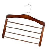 Max 4 Tier Wooden Pants Hanger Closet Storage Organizer Dark Brown