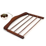 Max 4 Tier Wooden Pants Hanger Closet Storage Organizer Dark Brown