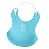 Max Waterproof Baby Bibs Silicone Comfortable Soft Toddlers Feeding Bibs Blue