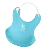 Max Waterproof Baby Bibs Silicone Comfortable Soft Toddlers Feeding Bibs Blue
