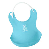Max Waterproof Baby Bibs Silicone Comfortable Soft Toddlers Feeding Bibs Blue