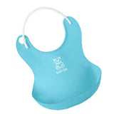 Max Waterproof Baby Bibs Silicone Comfortable Soft Toddlers Feeding Bibs Blue