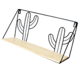 Max Metal & Wooden Wall Grid Hanging Shelf Home Furnishing Storage Rack Cactus