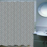 Max Mosaic Waterproof Bathroom Curtain with Hook Bath Curtain Grey