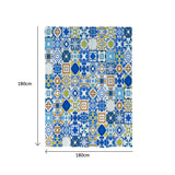 Max Mosaic Waterproof Bathroom Curtain with Hook Bath Curtain Blue Grid