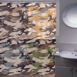 Max Mosaic Waterproof Bathroom Curtain with Hook Bath Curtain Camouflage