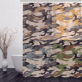 Max Mosaic Waterproof Bathroom Curtain with Hook Bath Curtain Camouflage