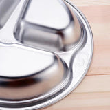 Max Stainless Steel Divided Kids Plate ,Dinner Snack Food Separated Container