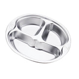 Max Stainless Steel Divided Kids Plate ,Dinner Snack Food Separated Container