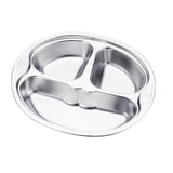 Max Stainless Steel Divided Kids Plate ,Dinner Snack Food Separated Container