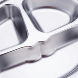 Max Stainless Steel Divided Kids Plate ,Dinner Snack Food Separated Container
