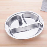 Max Stainless Steel Divided Kids Plate ,Dinner Snack Food Separated Container