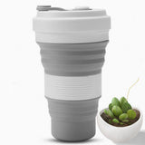Maxbell Foldable Silicone Travel Cup Collapsible Coffee Mug Camping Picnic  Gray