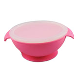 Maxbell Solid Color Mini Food-Grade Silicone Baby Bowls With Suction Cup Bases Pink