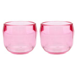 Maxbell 2Pcs Clear Acrylic Plastic Wine Rocks Glass Water Juice Cup Tumbler Red 2