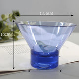 Max Decorative Reusable Acrylic Cocktail Cup for Ice Cream Dessert Wine Blue