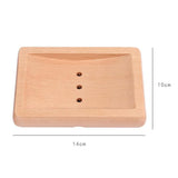 Max Wood Soap Dish Sink Bar Soap Saver Kitchen Bathroom Shower Counter Square