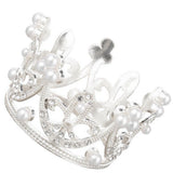Maxbell  Mini Cake Crown Topper Tiara for Wedding Birthday Party Cake pearl