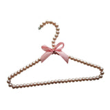 Max Pearl Beaded Suit Hanger Plastic Scarf Towel Clothes Hook Pink