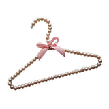 Max Pearl Beaded Suit Hanger Plastic Scarf Towel Clothes Hook Pink
