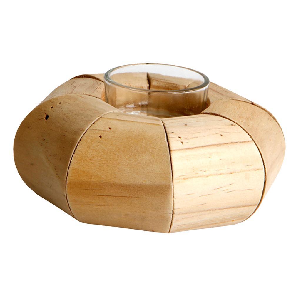 Maxbell Wooden Home Candle Holder Antique Wood Tea Light Display Candleholder A