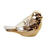 Max Ceramic Bird Shaped Ornament Statue Figurine Photo Props Home Decor Golden L